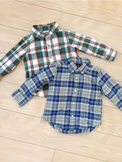 babyGap 長袖シャツ 2枚セット チェック柄