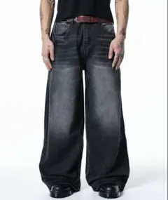 MENES Black Matt Baggy Jeans メネスデニム バギー - メルカリ