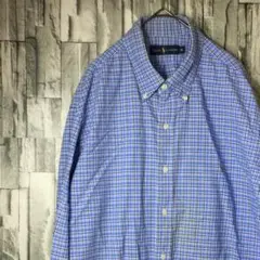 ラルフローレン長袖シャツ＊ブルーチェック　XLサイズ　＃A-1-5
