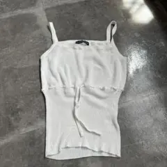 ホワイトリブ編みキャミソール/ Brandy Melville