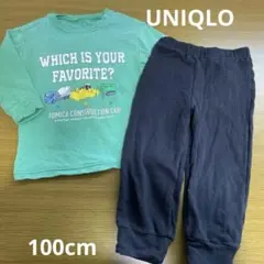 UNIQLO トミカ 長袖Tシャツと黒パンツ　パジャマセット　スウェット