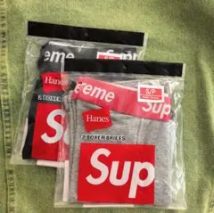 ボクサーパンツ Sサイズ Supreme Hanes Boxer 黒灰