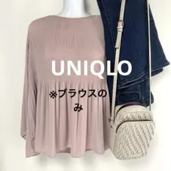 UNIQLO ユニクロ　ジョーゼットプリーツブラウス 長袖 ピンクのサムネイル