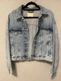 ZARAライトブルー クロップドデニムジャケット Mサイズ