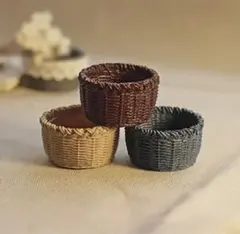 ミニチュア　バスケット ３個セット　ドールハウス