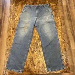 カーハート W34 ペインターパンツ ブルーデニム ボトム 古着 青 18001 カーハート W34 ペインターパンツ ブルーデニム ボトム 古着 青 18001
