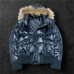 本日限定価格‼️ Y2K 平成 00s ダウンジャケット 鬼ファー 光沢 お兄系