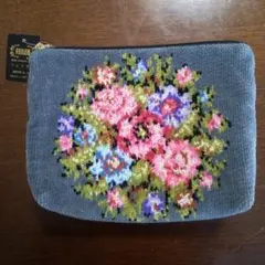 【新品】FEILER 花柄ポーチ グレー