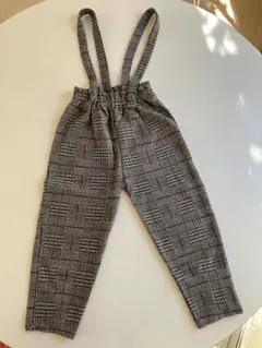 ZARA KiDSサスペンダー付きチェック柄ロングパンツ 110サイズ