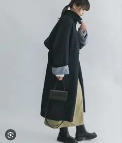 KBF ステンカラーBIGBIGコート ネイビー - メルカリ