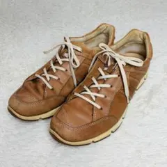 ECCO タンレザー レトロスニーカー ブラウン　23.5のサムネイル