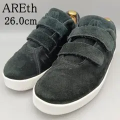 AREth アース velcro ベルクロ スエード スニーカー 黒 26.0㎝のサムネイル