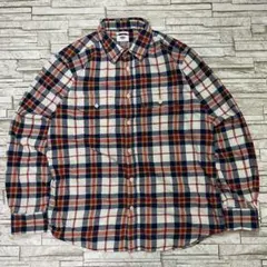OLD NAVY フランネルシャツ ネイビーホワイト 2ポケット
