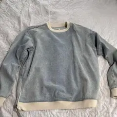 ZARA 淡いブルー ジッパー付きデニム生地スウェット M