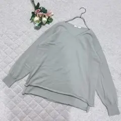 サマンサモスモスブルー【Free】薄手　ニット　セーター　プルオーバー　トップス