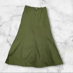 LOWRYS FARM マーメイドスカート カーキ M 綿100%　CC548