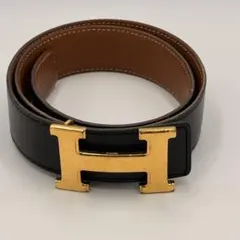 美品】HERMES エルメス コンスタンス 黒 キャメル ベルト ◯Y刻 65