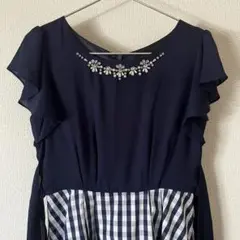 【美品】ネイビー ノースリーブ ワンピース Mサイズ