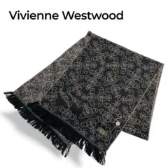 ヴィヴィアンウエストウッド★ マフラー オーブ 総柄 リバーシブル ブラック