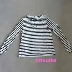 ensuite ビジュー付き長袖Tシャツ