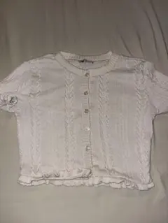 ZARAのフリルケーブルニットカーディガン　moussy sly