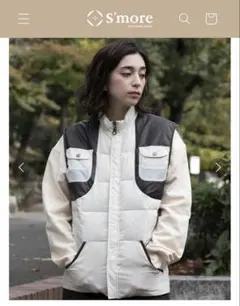 S'more スモア QUILTING DOWN VEST ホワイト Mサイズ