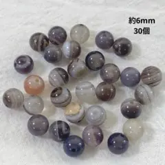 hw762/天然石◇ボツワナアゲート 約6mm 30個