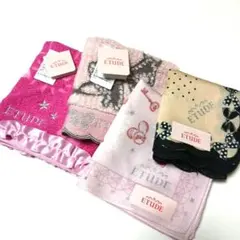 ETUDE エチュード　ハンカチ タオルハンカチ 4枚セット ピンク　新品未使用