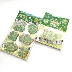 セリア　シール　シャカシャカシール　クローバー　おはじきシール