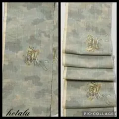 お買い得❇️アンティーク・着物 半幅 紬 生地 1枚（16.5×87㎝）絹