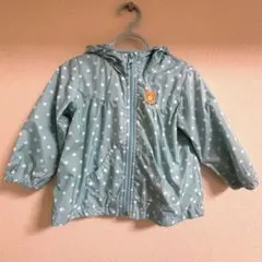 美品　MIKIHOUSE 水玉模様 フード付きジャケット ブルゾン　￼90cm