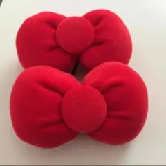 数量限定！Xmasにぴったり♡フワフワ真っ赤なリボンゴム♡２個セット500円！