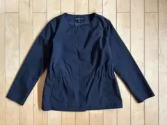 インディヴィ INDIVI ノーカラージャケット ジップアップ38