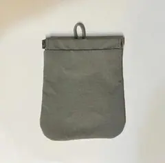 無印良品 MUJI リンクルナイロン 片手で開くフラットポーチ グレー Sサイズ