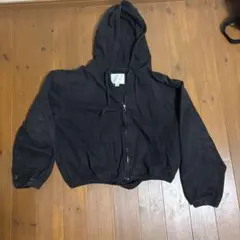 ZARA ブラック デニムジップアップパーカー