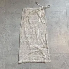 巻きスカート レース ラップスカート ロング丈 アイボリー
