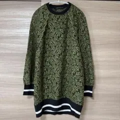 ZARA 総レースワンピース カーキ Sサイズ
