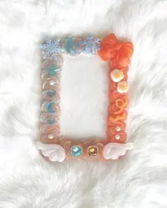 デコトレカケース B7 オレンジ 水色 ブルー ホイップデコ レースデコ