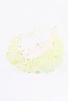 仔やぎ 手描きイラスト 原画 一点物 水彩画　ポストカード