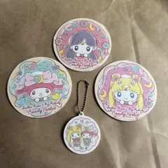 セーラームーン×マイメロディカフェ　コースター　キーホルダー　セット