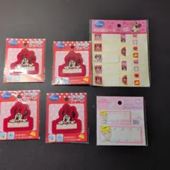 ミニーマウス 刺繍ワッペン お名前シール6 セット