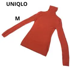 UNIQLO エクストラファインメリノ タートルネックニット M レッド