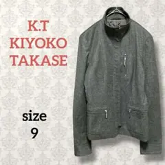 キヨコタカセ【9】カシミア混ウールスタンドカラージップアップジャケット ポケット