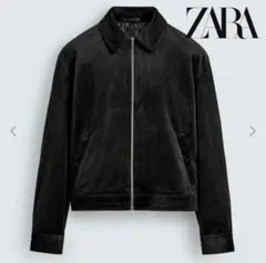 【完売】ダブルジップ ベルベットテクスチャーシャツジャケット