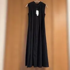 GLOBAL WORKノースリーブ ブラックシャツワンピースM