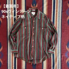 90sヴィンテージ ACTIVE SCENE ネイティブ柄 ネルシャツ L相当