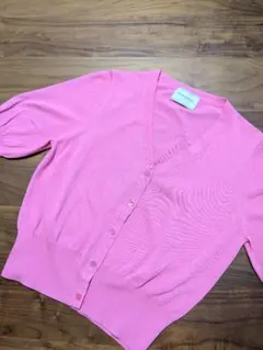【美品】UNITED ARROWS ピンク 半袖カーディガン　フリーサイズ