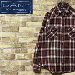GANT　ガント　長袖シャツ　フランネル　ヴィンテージ　チェック　古着女子　14のサムネイル