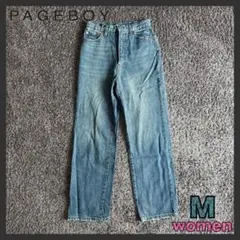 ページボーイ ハイウエスト ストレート デニム ブルー Mサイズ