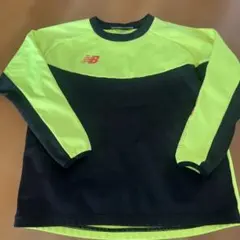 New Balance 長袖ピステ 黒/蛍光イエロー140